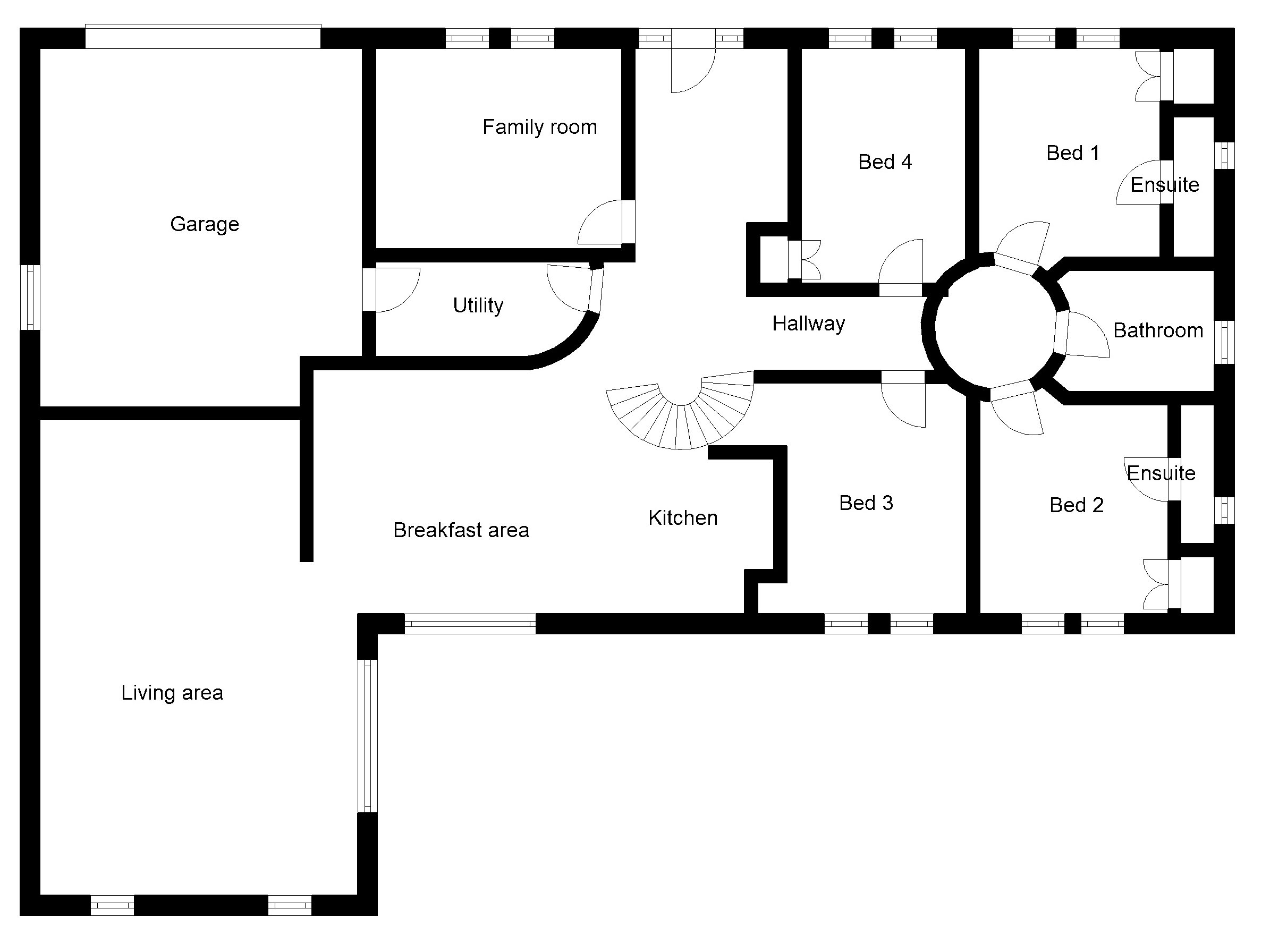 Ground floor house plans for the Groves house