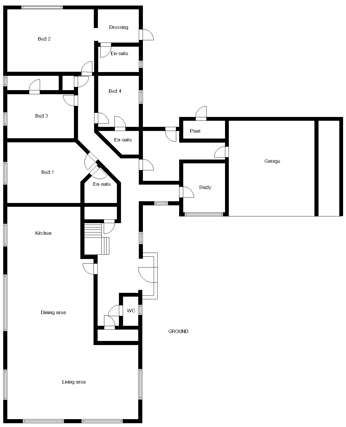 Ground floor house plans with garage