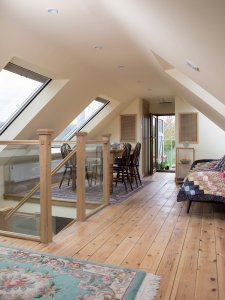 Open-plan loft with combined living space