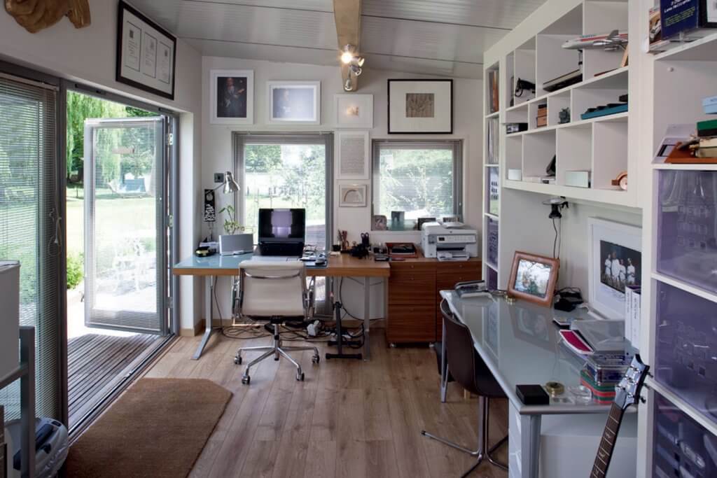 Garden office interior by The Stable Company