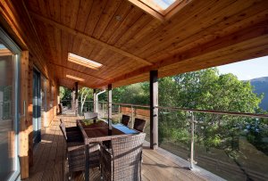 wood-clad modular home
