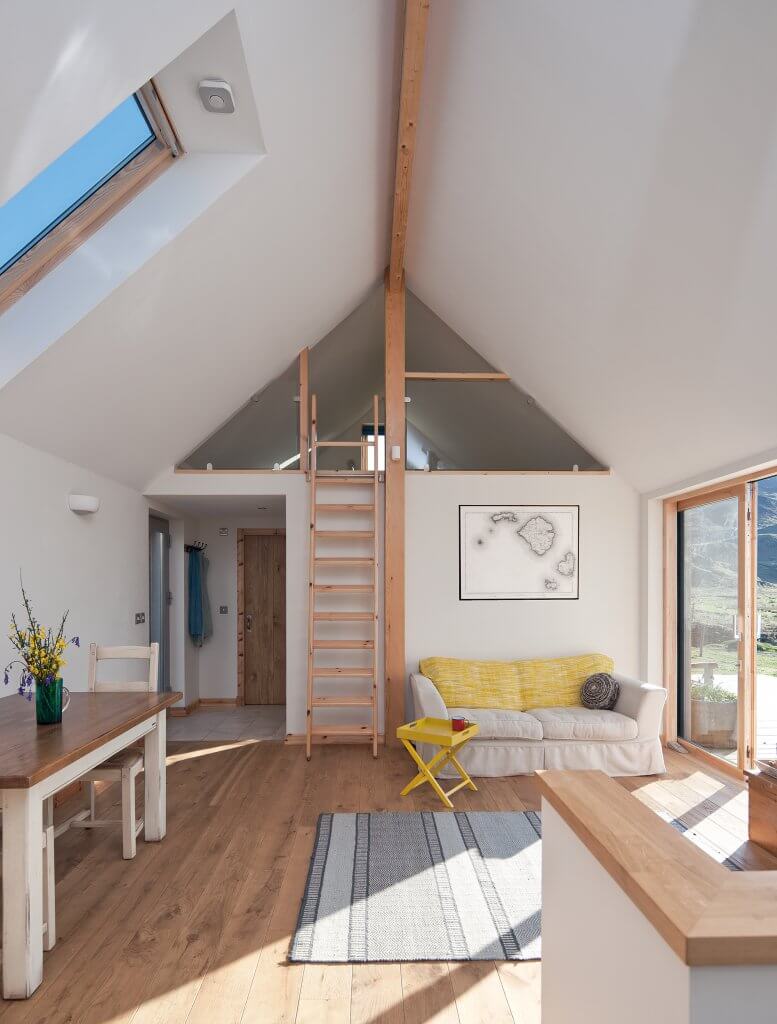 Mezzanine bedroom space on the Isle of Eigg