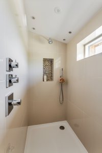 Contemporary wetroom-style bathroom