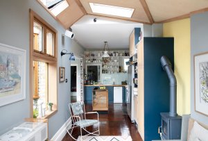 Open plan sun room and kitchen