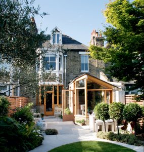 Contemporary extension at the rear of a an edwardian terrace