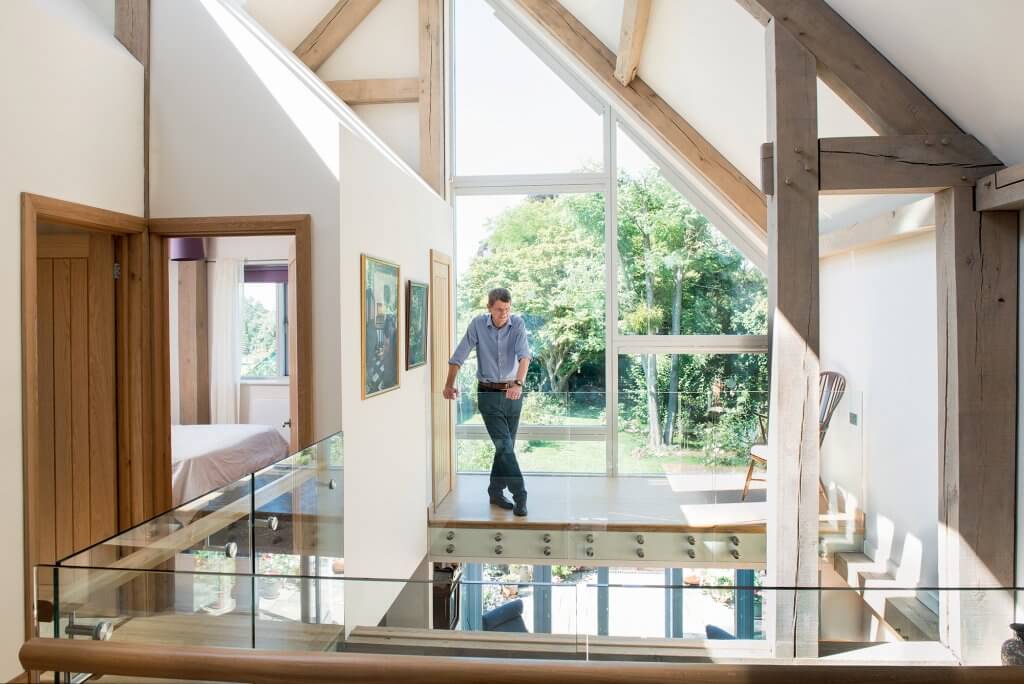 Glass mezzanine and adjacent galleried landings