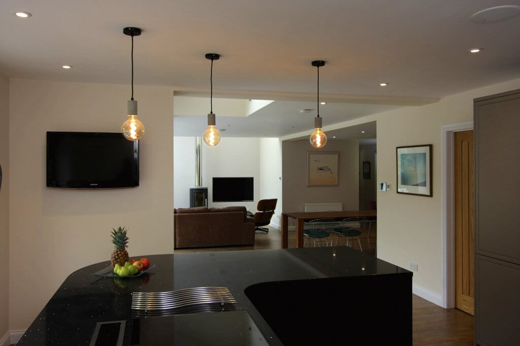 Kitchen smart lighting and TV