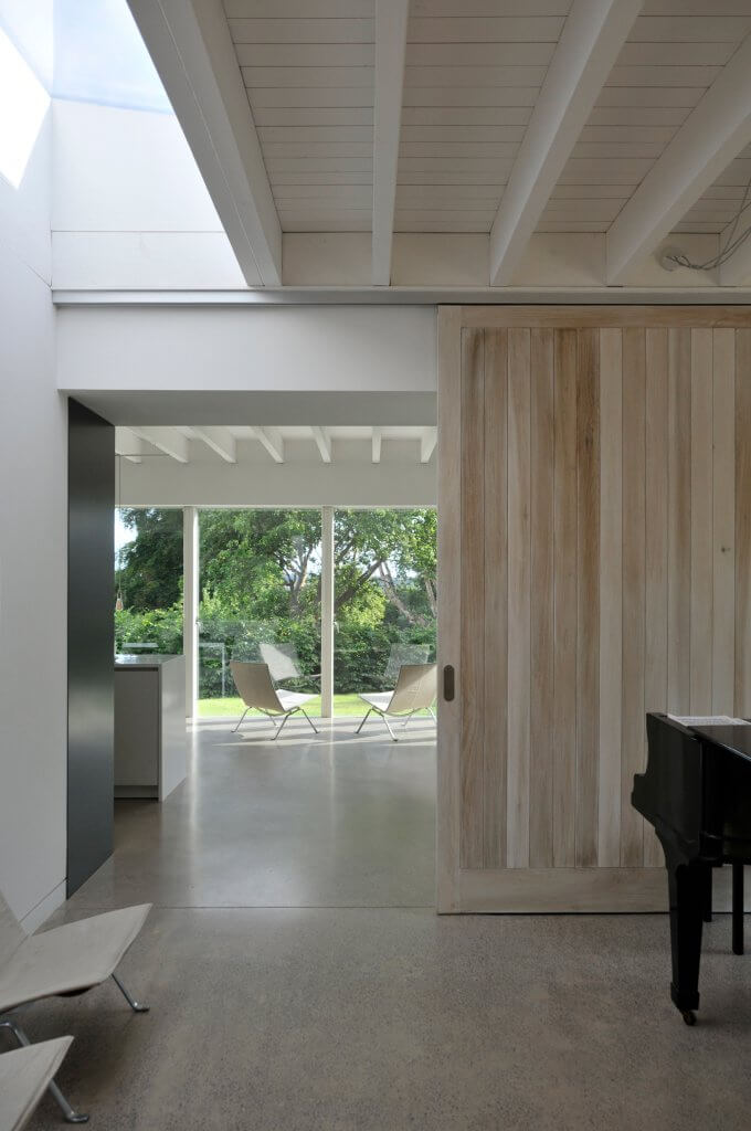 Bright interior of self-build within a conservation area