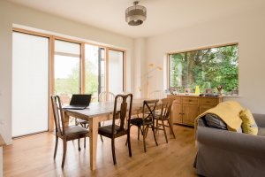 Timber frame self-build on a sloping plot