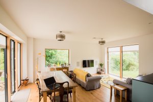 Timber frame self-build on a sloping plot