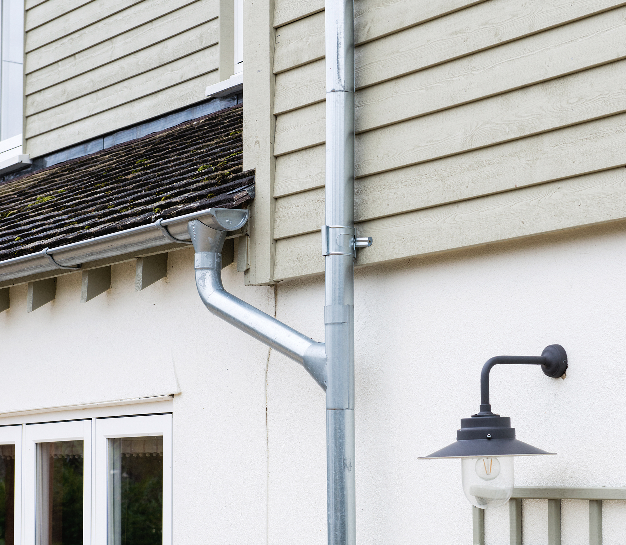 Steel guttering close up