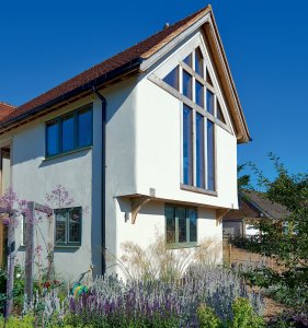 Green oak self-build with gables