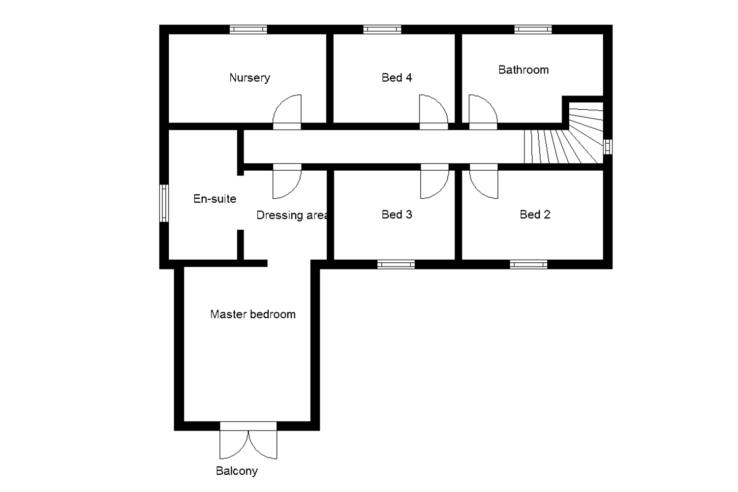 First floor house plan - Scottish cottage