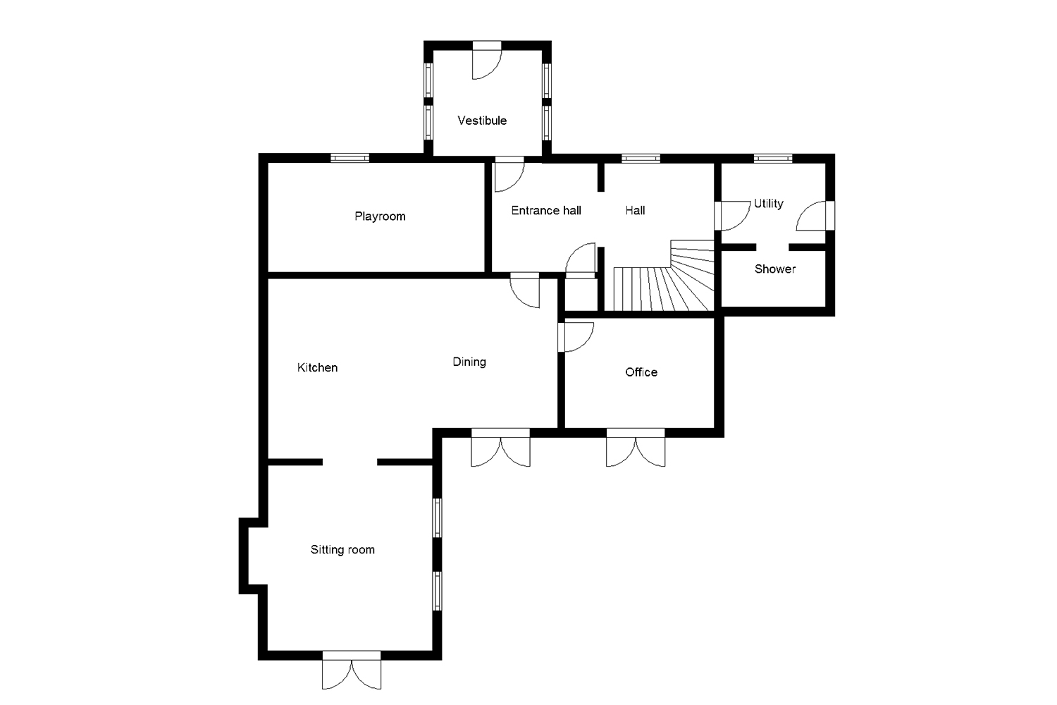 Ground floor house plan - Scottish cottage