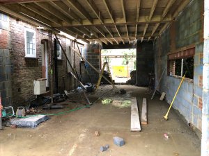 Extension being built before windows are fitted