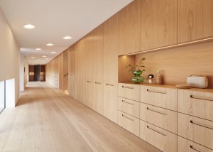 Wooden interiors of a Baufritz home in England