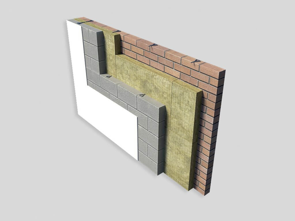 3D render of rockwool insultation