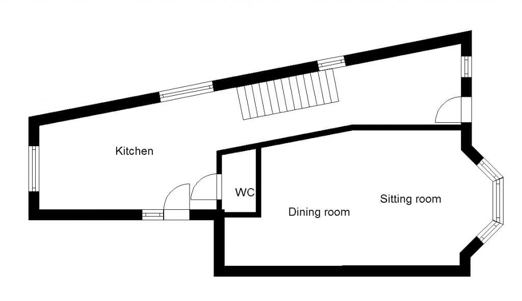 Renovated Victorian end of terrace house plans ground floor