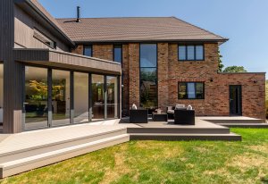 Timber clad two storey extension