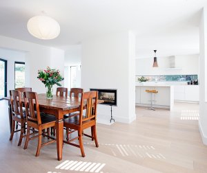 Open plan living area with ample light