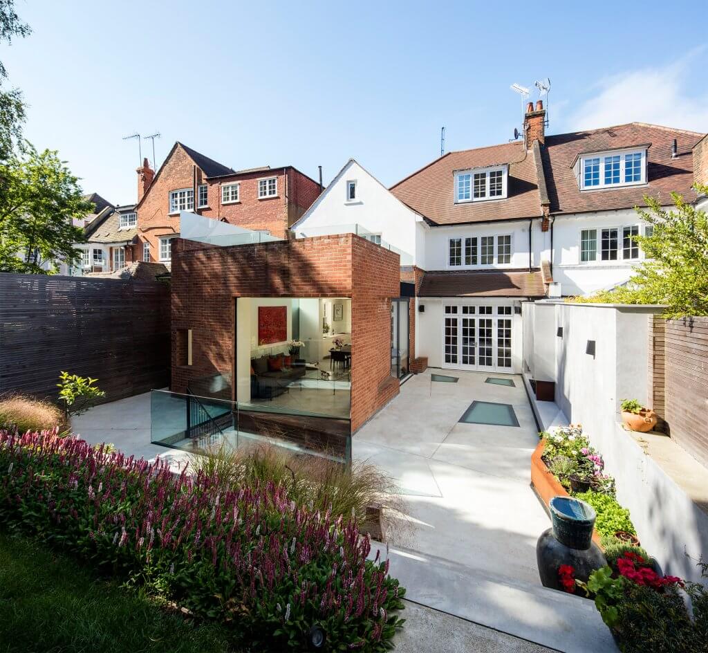 Modern extension with basement