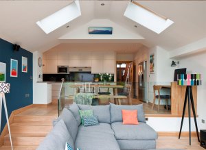 Apex shaped extension with rooflights