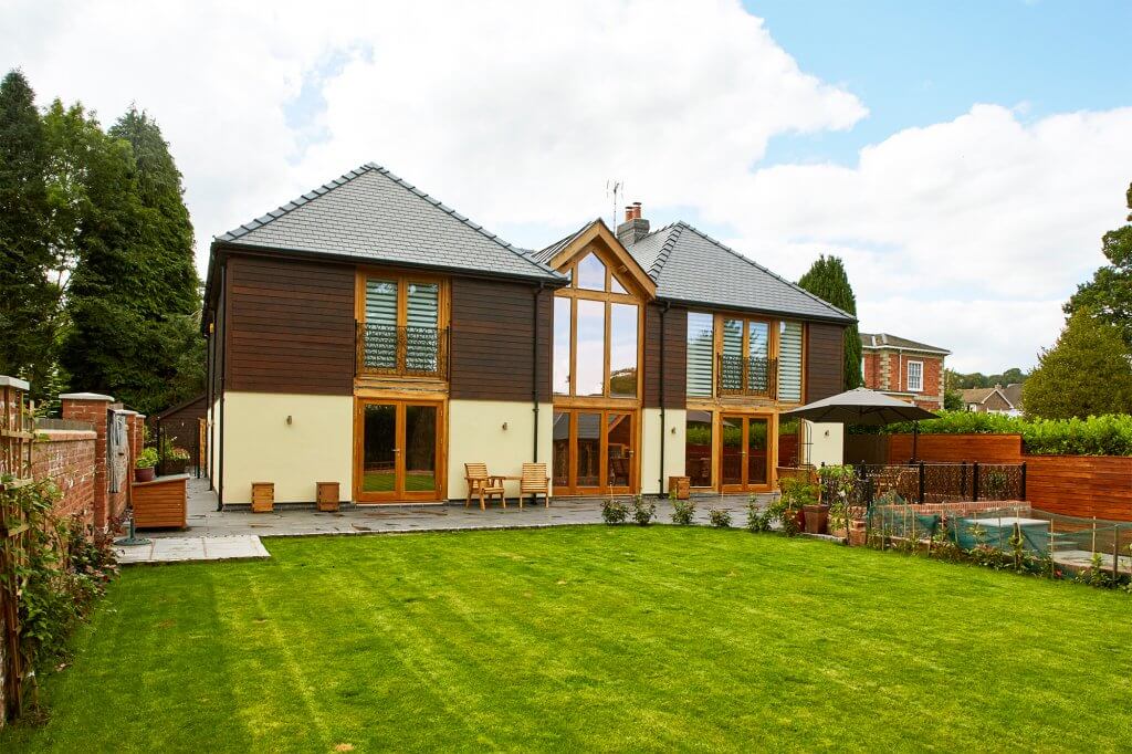 Oak frame self build with large glazing