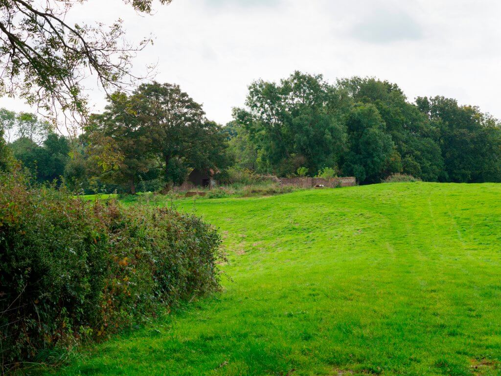 Rural plot in Kent with rundown structure