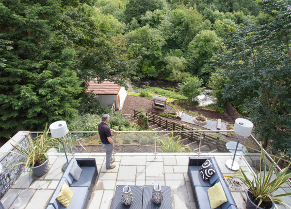 Patio on a sloping plot