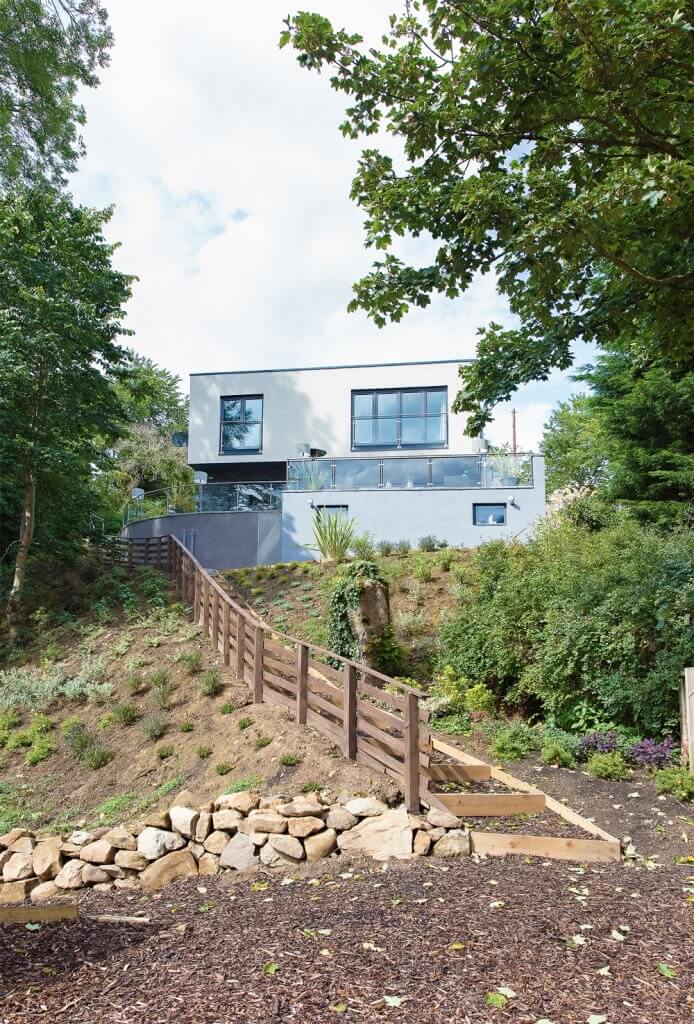 Self build in sloping plot in Edinburgh