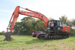 Self builders from custom build development in Norfolk celebrating as groundworks start