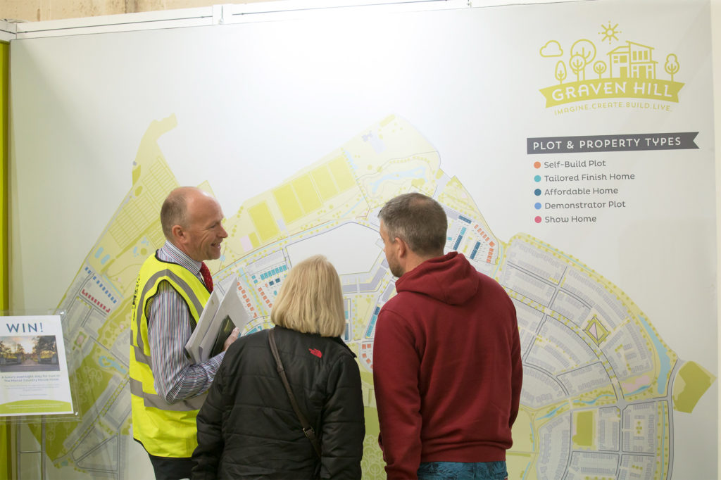 People enquiring about Graven Hill at the Build It Live show