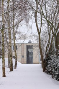Exterior shot of Barn conversion by Tonkin Liu winner of the RIBA Stephen Lawrence Prize