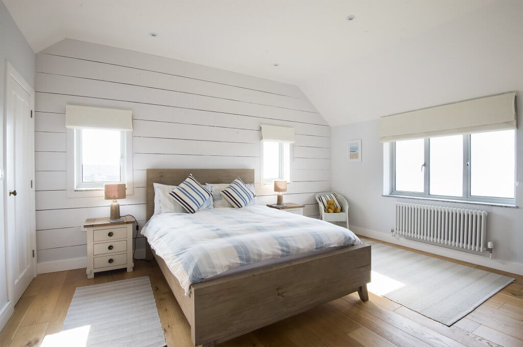 Bedroom in energy efficient home on the Isle of Wight