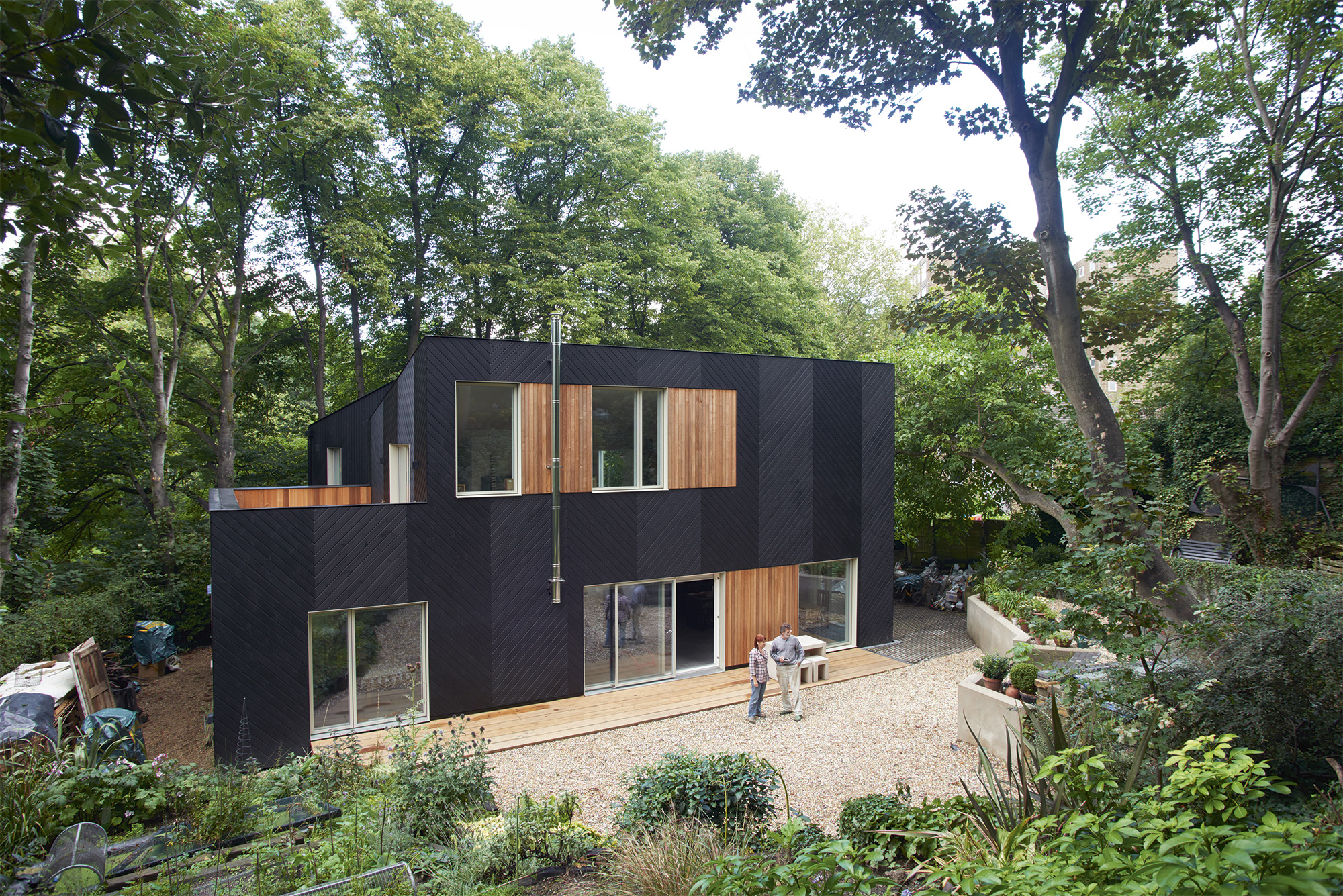 timber frame home with black cladding