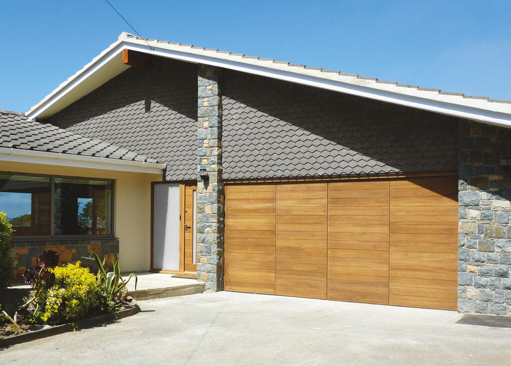 Modern timber garage door