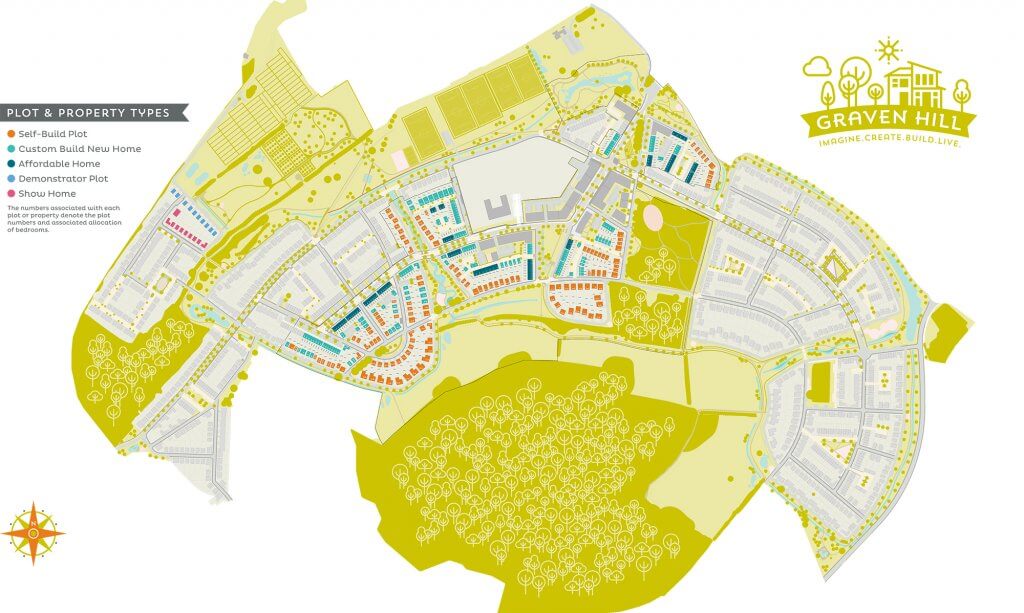 Map of the Graven Hill self build development