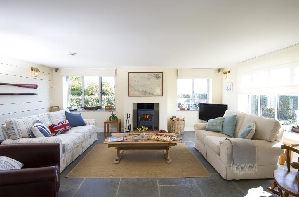 Living room in energy efficient home on the Isle of Wight