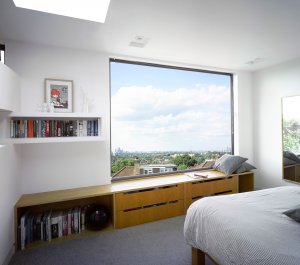 Bedroom with large window