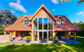 Oak frame home with glazed gable