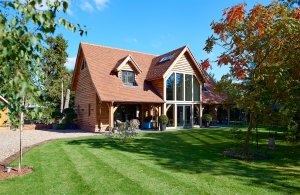 Oak frame home with glazed gable