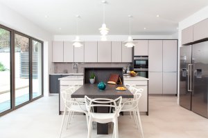 Modern kitchen in North London self build by Facit Homes