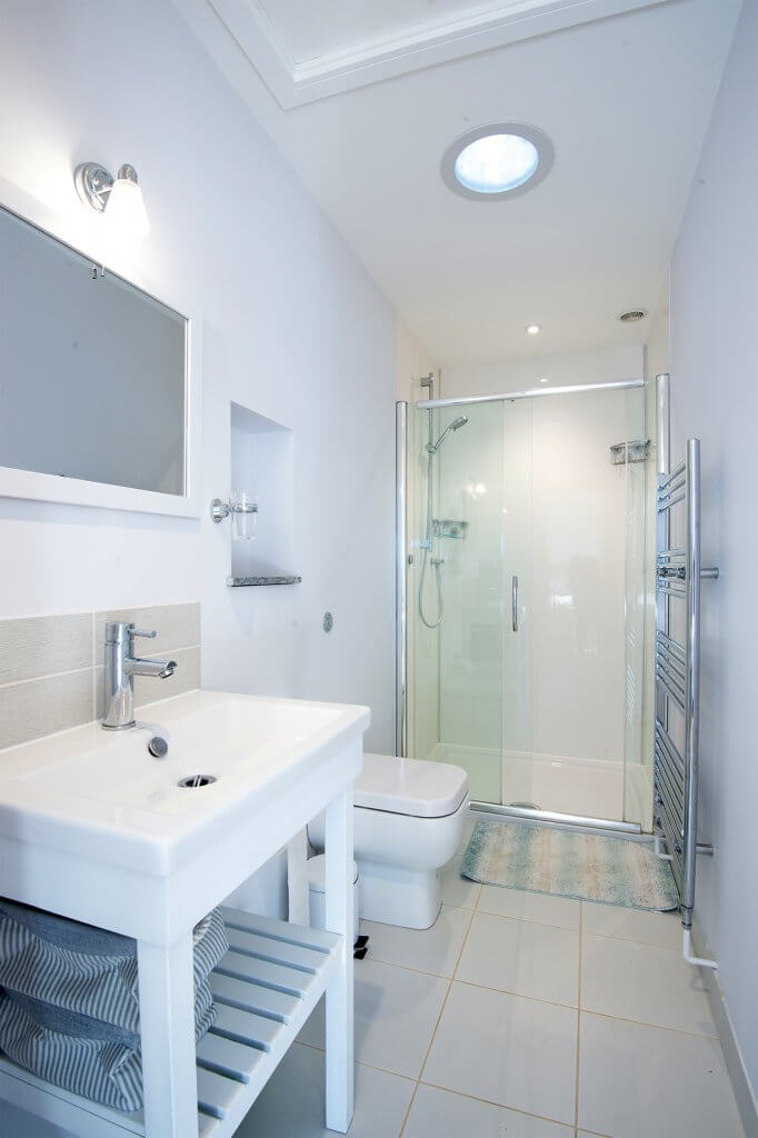 Shower room in energy efficient home on the Isle of Wight