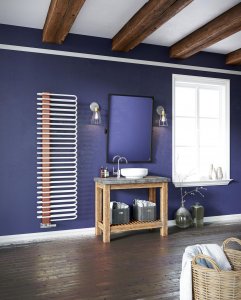 Designer radiator with copper backbone by DQ Heating