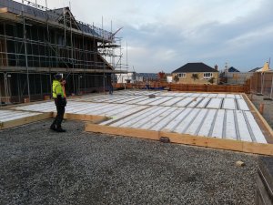 Beam and block complete at graven hill self build