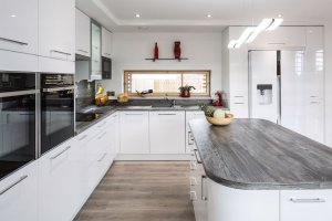 Kitchen in timber frame home