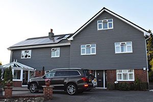 Home with grey timber cladding