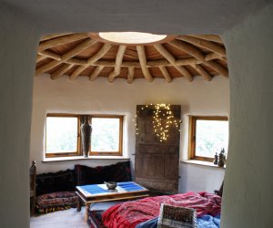 Strawbale home living room