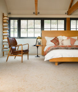 Bedroom with carpeted floor