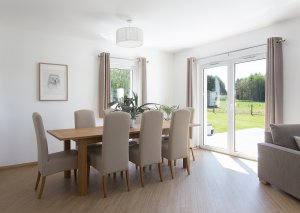 Dining room with glazed french doors